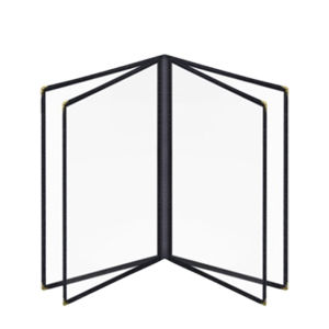 A4 Menu Covers 4/6 Pages Cook Book PU Leather Transparent Holder For Restaurant Bar