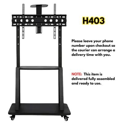 TV Stand Trolley Adjustable with Lock Wheels Movable Stand Assemble Compatible with 32 INCHES up to 75 INCHES above TV LCD Screen
