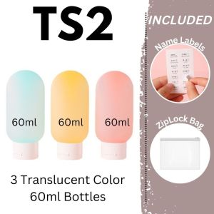 [Pack of 3] Travel Bottles TSA Approved Containers 60ml / 100ml Leak Proof Travel Accessories