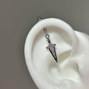 Hmeme 1PC thời trang hợp thời trang thanh kiếm Mặt dây chuyền Tai xương móng tay thép không gỉ Bông tai cho phụ nữ cơ thể đâm thủng phụ kiện