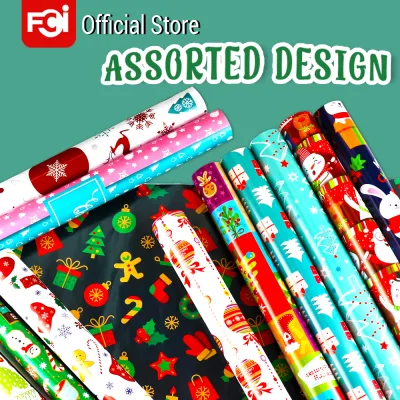 FCI Christmas Wrapping Paper Assorted Design Easy to cut fold wrap Adds a festive and elegant Ideal for Christmas presents gift boxes party favors and holiday giveaways