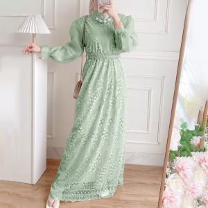 MAXI MOUREN DRESS + BELT MUTIARA!! GAMIS BRUKAT ORCHID GAMIS PESTA PREMIUM 7 WARNA