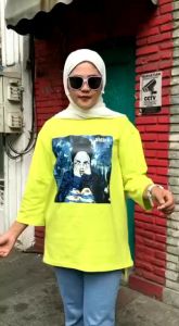 kaos jumbo atasan wanita basic oversize / Aldira oversize terbaru panjang belakang