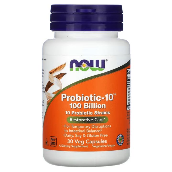 🦠 โปรไบโอติกส์ 100 | NOW Foods Probiotic-10, 100 Billion ‼️Exp. date 01 ...