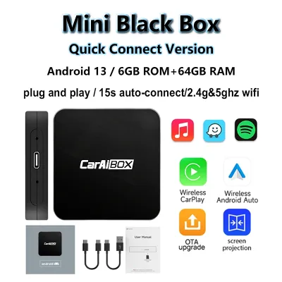 ⚡Quick Connect⚡Car Ai Box CarPlay Wireless Adapter Wired to Wireless Android Auto Dongle Netflix YouTube