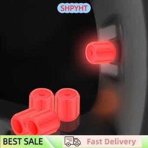 SHPYHT 4pc Luminous Tire Valve Caps For Car Motorcycle Bike Wheel Hub Styling Tool Glow In Dark Valve Stem Air Dust Rim Cover Accessory