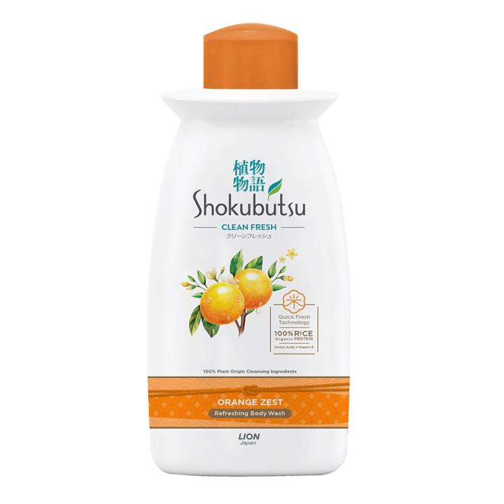 SHOKUBUTSU Body Wash Orange Peel 220g Regular Size Body Wash