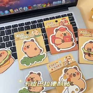 Capybara Sticky Notes 卡皮巴拉便利贴 Kapibara Nota Lekat Boleh Berdiri Pelajar Sekolah Stand Up Memo Sticky Notes Message Notes
