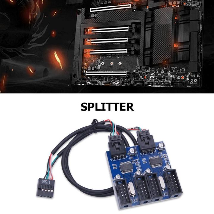 Magic Header Computer Desktop Computer Motherboard 9Pin USB Header Splitter 1 to 2/4 Female ...