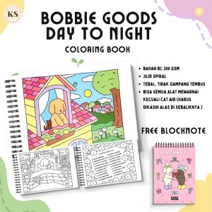 Bobbies Goods DAY TO NIGHT Coloring Book Buku Mewarnai Anak Remaja Dewasa Aesthetic Kertas Tebal