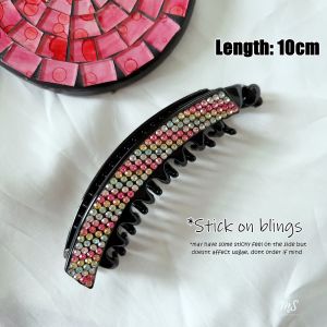 [SG Stock] 9cm -10.5cm Elegant Crystal K9 Bling Banana Clip Hair Clip Accessories