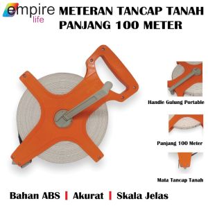 Meteran Tancap 100 Meter / Meteran Tanah / Meteran Rol 100 Meter