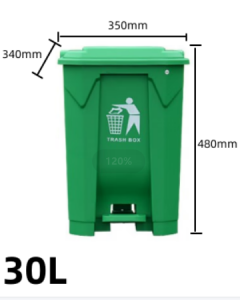SK MIXES Large outdoor trash can with pedals 15L/30L/50L/80L/100L plastic rectangular trash can with lid commercial trash can with pedals