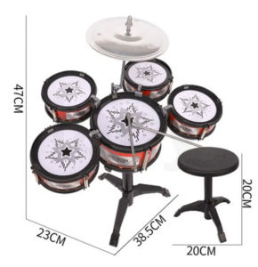 Kid Jazz Drum Set Musical Instrument 5 Drum With Chair( FAST DELIVERY )
