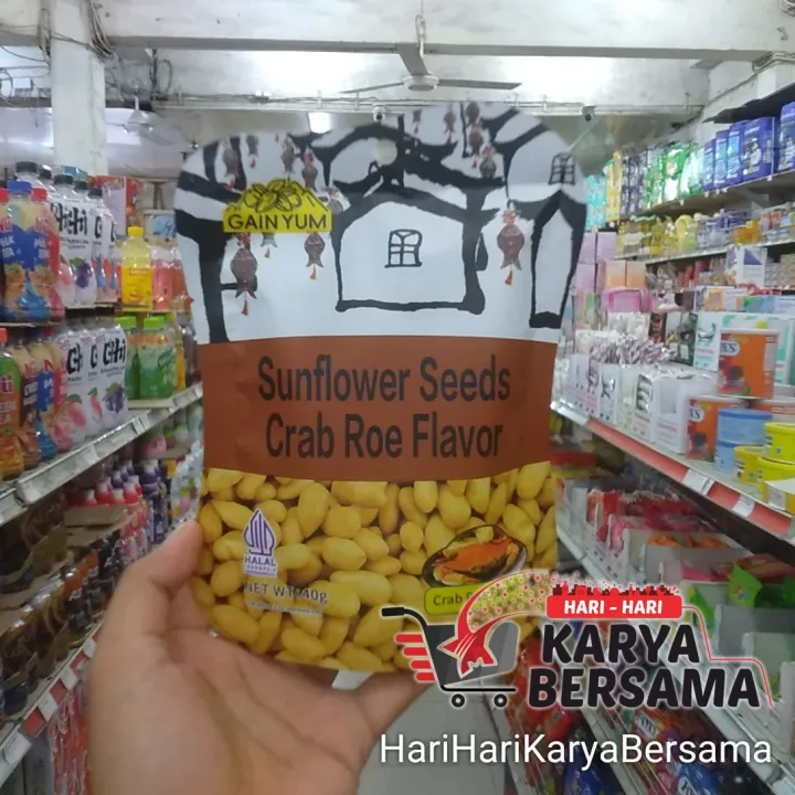 MAKANAN%20RINGAN%20BIJI%20KUACI%20GORENG%20RASA%20TELUR%20KEPITING%20GAIN%20YUM%20SUNFLOWER%20SEEDS%20CRAB%20ROE%20FLAVOR%2040GR%20-%20Image%202