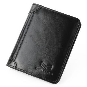 Royal Bagger RFID Block wallets for men real genuine cow leather man slim short wallet card holder trifold purse fashion business