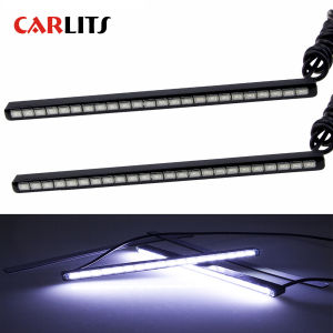 CARLITS 2PCS Ultrafine Car Styling Led Strip Daylight 18/24/30 SMD AUTO Car Daytime Running Lights DRL LED Fog Light Source 12V