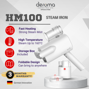 Deroma Deerma HM100/ HS006 Portable Garment Steam Iron White with Hard Case Container - Malaysia 3 Pin Plug
