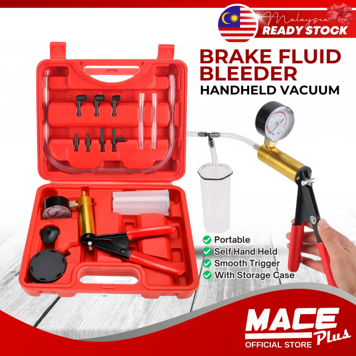 Portable Brake Fluid Bleeder Tool Set Hand Held Vacuum Pump Brake