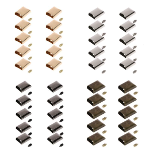 10pcs Leather Craft DIY Metal Zipper Tail Clips Buckle Stop Tail Plug for Head T