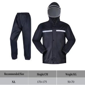 Raincoat For Motorcycle Rider Waterproof For Men Heavy Duty Rainsuit With Faceshield Waterproof Raincoat Adventure Raincoat 2pcs Sets Jacket And Pants High Reflective Strip Comfortable And Wear-Resistant Raincoat