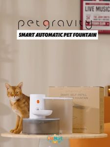 【SG】 3L Automatic Cat Dog Water Dispenser Wireless Rechargeable Touch Control Stainless Steel Bowl