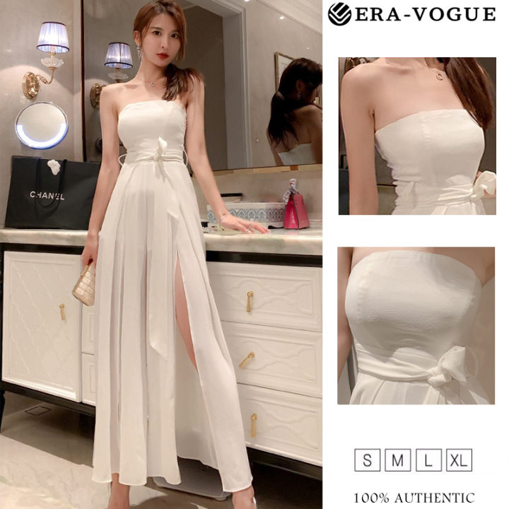 Zenana Tube Top Jumpsuit with Drawstring Waist
