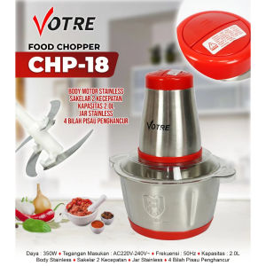 Food Chopper Votre CHP-18 alat Penggiling Daging Sayur dan Buah ukuran 2L Garansi 1 Tahun
