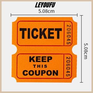 LEYOUFU 100 Pcs Raffle Tickets For Classroom Lottery Roll Of Single Paper Labels Drink Events Raffle Tickets Celebration Event Tickets