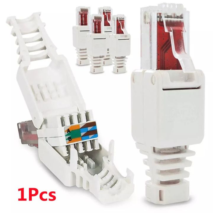 RENATAER CCTV CAT6A Net Network Crystal Head Plug Networking RJ45 Plug ...