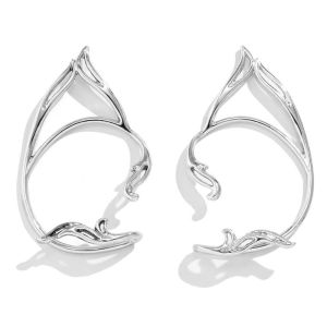 REEBO Alloy Elf Ear Clip Korean Style Ear Cuff Cat Ear Hollow Ear Clips Goth Single Side Earrings Carnival