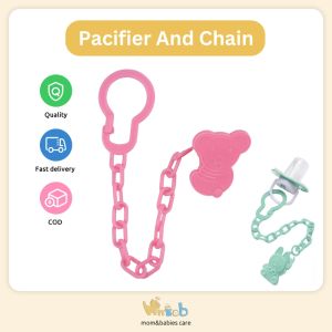 Hntob Animals Pacifier Chain Clips Nipple Safe Holder Baby Feeding Accessory Silicone Round Nipple