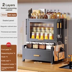 3 Tier Metal Kitchen Spice Rack CondimentsSeasoning Organizer For Kitchen Countertop Cabinet