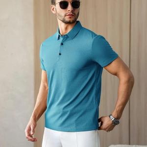 New Mens Business Casual Short Sleeved Shirt Solid Color Polo Shirt Fashionable Breathable Comfortable Versatile Top