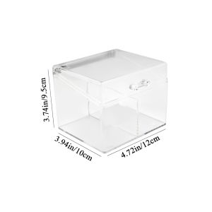 Transparent Acrylic Card Storage Box Large Capacity Organizer for Photocards Postcards Stickers Tickets with Lid Dustproof Display Case