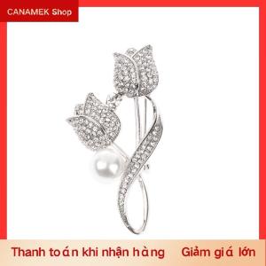CS 1 cái Trâm Rhinestone Tulip hoa Trâm chống chói phù hợp với trâm cổ áo pin đồ trang sức