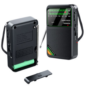 Compact Solar Radio with 2000mAh Battery Hand Crank FM AM WB NOAA Weather Radio LED Flashlight Emergency Use
