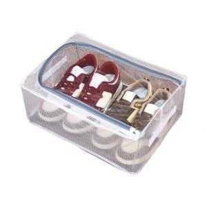 Foldable Clear Shoe Container Sturdy PVC Materials And Metal Frame Compact Home Organization Shoe Storage Box