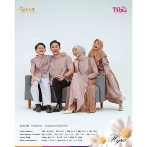 NBRS Hyra Gamis Sarimbit Set Keluarga Koko Dewasa Anak Setelan Dress Olive Rayya Series