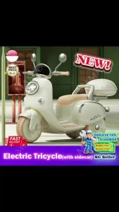 R Electric Kids Toy Tricycle with Sidecar★Fit for 2 Kids√Kids Motorcycle/Motorbike√Ride On♥