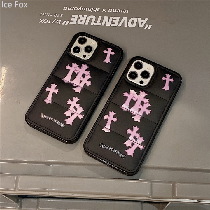 Ice FoxReady Stock Pink Cross IPhone Case Compatible For IPhone