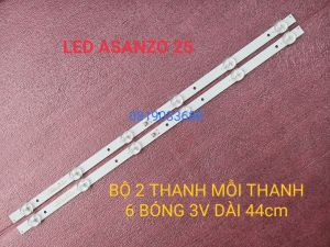 (HCM)THANH LED TIVI ASANZO 24 25 INCH VÀ CÁC ĐỜI MÁY KHÁC HÀNG MỚI 100% BỘ 2 THANH MỖI THANH 6 BÓNG 3V DÀI 44cm