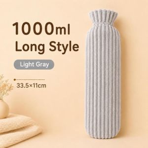 CHUAN 500ml/1000ml/2500ml Bình nước  dài Với lớp bọc bằng vải nhung mềm mại Cực kỳ dài Túi nước ấm Đơn giản Điền vào chỗ trống Túi nước  Máy sưởi tay mùa đông