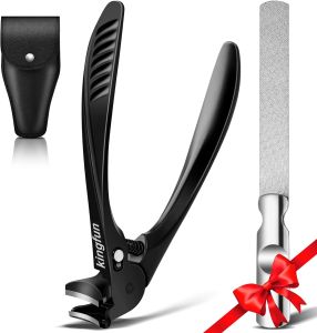 Toenail Clippers for Thick Toenails Kingfun Ingrown Toe Nail Clippers for Thick Nails for Seniors Heavy Duty Toe Nail Clippers for Men Angled Head Large Toenail Clippers for Seniors 5Pcs