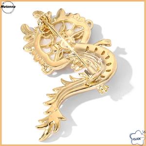 Follow Get More【Metonna】 Cartoon Imitation Dragon Brooch For Women Chinese Zodiac Dragon Pins Cute Animal Badge Birthday Jewelry Gift