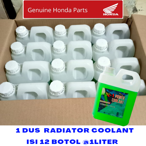 1 DUS ISI 12 BOTOL AIR RADIATOR COOLANT MOTOR MOBIL 1 LITER X1 ORIGINAL ...