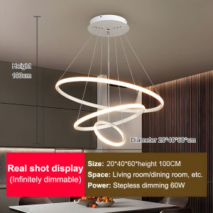 GEJIESE Chandelier light modern design 60cm/40cm/20cm lamp led light rings circle chandelier loft decor round gold for Living Bedroom restaurant lamp