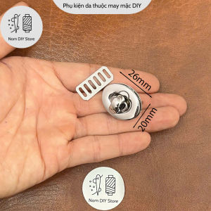 Khóa Xoay Vặn Túi Xách Oval Chân Kẹp Hợp Kim Mạ Điện Chống Bong Tróc - Phụ Liệu Làm Đồ Da Handmade