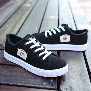 LKfashion ฮอตฮิต🔥รองเท้าผ้าใบแฟชั่นสไตล์ยีนส์ รองเท้าผ้าใบผญด้านข้างปักลายสีพื้นมีให้เลือก 3 สี รองเท้าผ้าใบใส่สบายแต่งตัวง่ายใส่ได้ทุกโอกาส💗