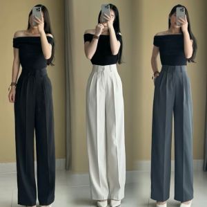Quần ống rộng nữ phối được nhiều kiểu Quần suông ống rộng chất đẹp cạp cao tôn dáng-DTS-Mã 6340